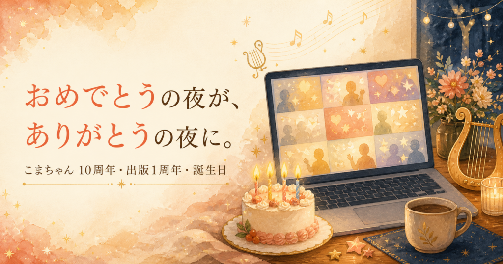 お誕生日の主役が、プレゼントを受け取った夜。こまちゃんの10周年・出版1周年お祝い会